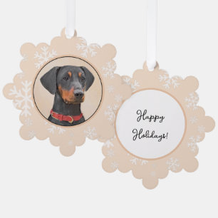 Deutscher Pinscher Malerei Originale Tierkunst Ornament Karte