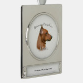 Deutscher Pinscher Mama 2 Banner-Ornament Silber (Rechts)