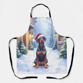 Deutscher Pinscher Schneehöfe Santa-Hut Schürze (Vorderseite)