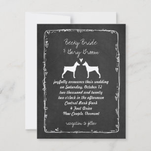 Deutscher Pinscher Silhouetten Hochzeit Save the D Einladung