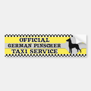 Deutscher Pinscher-Taxi-Service-Autoaufkleber Autoaufkleber