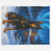 Deutscher Pinscher Urlaub  Fleecedecke (Vorderseite (Horizontal))