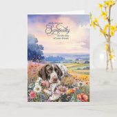Deutscher Pointer Feld mit Wildblumen Beileid für  Karte (Gelbe Blume)