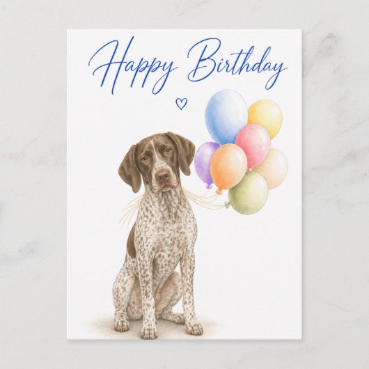 Deutscher Pointer Geburtstag Postkarte (Vorderseite)