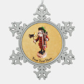 Deutscher "Raucher Man" - Anfängerbrenner Schneeflocken Zinn-Ornament (Vorderseite)
