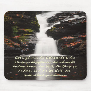 Deutscher Ruhe-Gebets-Herbst-Wasserfall Mousepad
