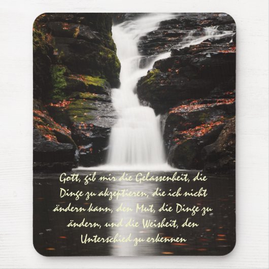 Deutscher Ruhe-Gebets-Herbst-Wasserfall Mousepad (Vorne)