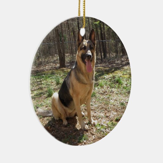 deutscher Schäfer 3 Keramik Ornament (Rechts)