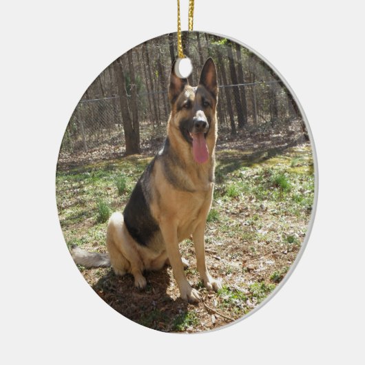 deutscher Schäfer 3 Keramik Ornament (Links)