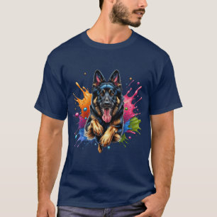 Deutscher Schäfer-Splash T-Shirt