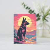 Deutscher Schäfer Winter Bergwald während der Sonn Postkarte (Stehend Vorderseite)