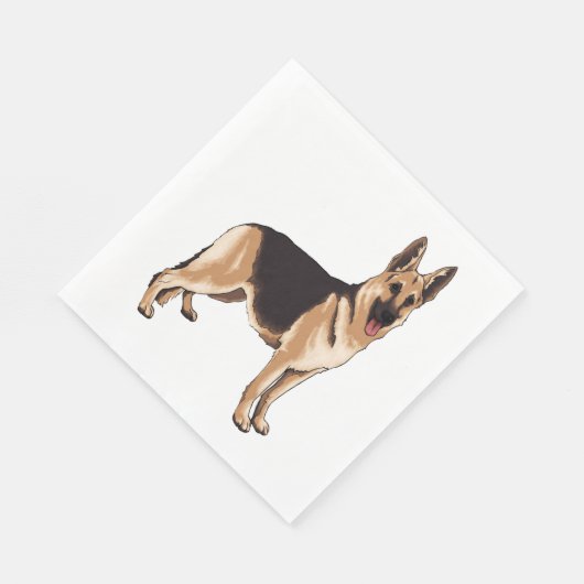 Deutscher Schäferhund 1 Serviette (Ecke)