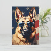 Deutscher Schäferhund 4. Juli Unabhängigkeitstag Feiertagskarte (Stehend Vorderseite)