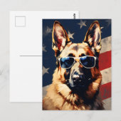 Deutscher Schäferhund 4. Juli Unabhängigkeitstag Postkarte (Vorne/Hinten)