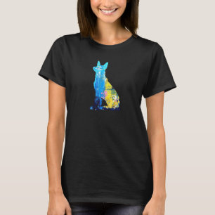 Deutscher Schäferhund Abstrakte Malerei Kunst Bunt T-Shirt
