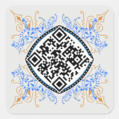Deutscher Schäferhund abstraktes QR-Code-Label Quadratischer Aufkleber (Vorderseite)