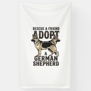 Deutscher Schäferhund Adoption Vintage Rettungshun Banner