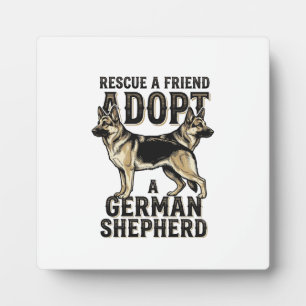 Deutscher Schäferhund Adoption Vintage Rettungshun Fotoplatte