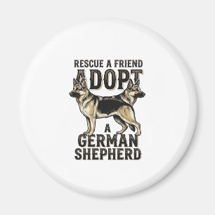 Deutscher Schäferhund Adoption Vintage Rettungshun Magnet