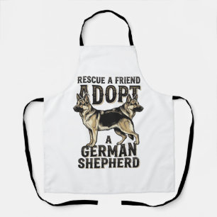 Deutscher Schäferhund Adoption Vintage Rettungshun Schürze