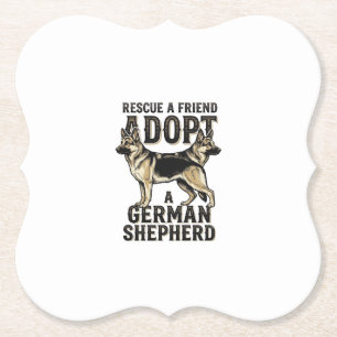 Deutscher Schäferhund Adoption Vintage Rettungshun Untersetzer