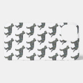 Deutscher Schäferhund Alsatian Dog Silhouette Grid iPhone Hülle (Rückseite (Horizontal))