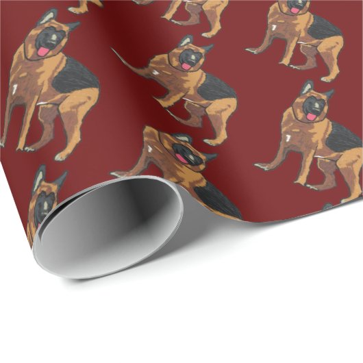 Deutscher Schäferhund Alsatian Geschenkpapier (Rolleneckpunkt)