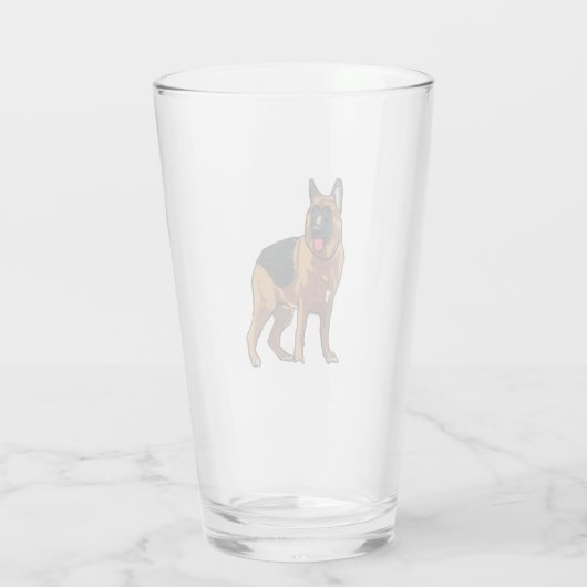 Deutscher Schäferhund Alsatian Glas (Rückseite)