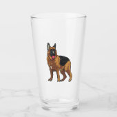 Deutscher Schäferhund Alsatian Glas (Vorderseite)