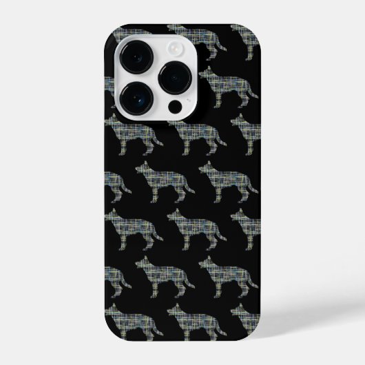 Deutscher Schäferhund Alsatian Hund Silhouette Gri iPhone Hülle (Rückseite)