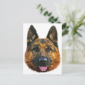Deutscher Schäferhund Alsatian K-9 Hund Postkarte (Stehend Vorderseite)