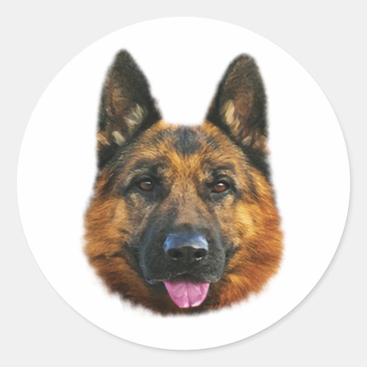 Deutscher Schäferhund Alsatian K-9 Hund Runder Aufkleber (Vorderseite)