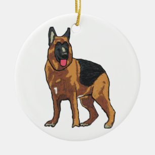 Deutscher Schäferhund Alsatian Keramik Ornament