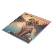 Deutscher Schäferhund am See Fliese (Seite)