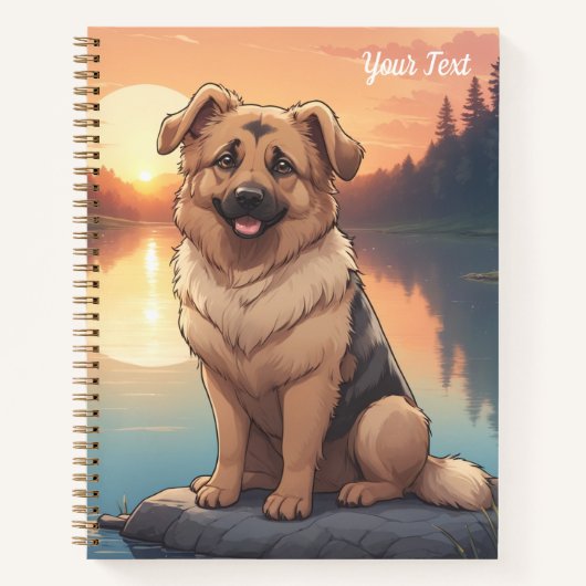 Deutscher Schäferhund am See Notizblock (Vorderseite)