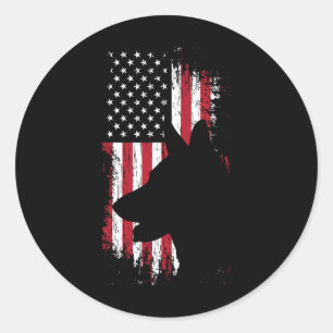 Deutscher Schäferhund American Flag Shirt Usa Patr Runder Aufkleber