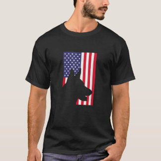 Deutscher Schäferhund Amerikanische Flagge Hund Si T-Shirt