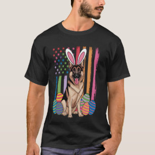 Deutscher Schäferhund Amerikanische Flagge Osterei T-Shirt