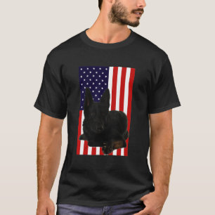 Deutscher Schäferhund Amerikanische Flagge Patriot T-Shirt