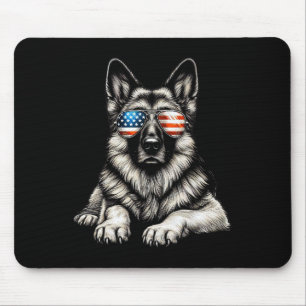 Deutscher Schäferhund Amerikanische Flagge Sungles Mousepad