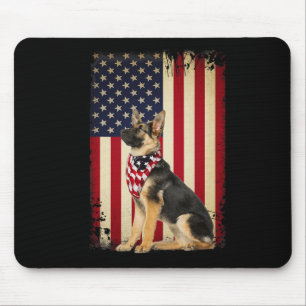 Deutscher Schäferhund Amerikanisches Flaggen-Shirt Mousepad