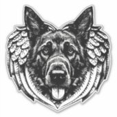Deutscher Schäferhund Angel Hundeleiter Kunstbeisp Aufkleber (Vorderseite)