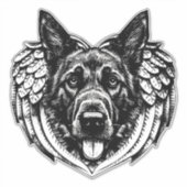 Deutscher Schäferhund Angel Hundeleiter Kunstbeisp Aufkleber (Vorderseite)