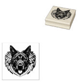 Deutscher Schäferhund Angel Hundeleiter Kunstbeisp Gummistempel (Stempel)