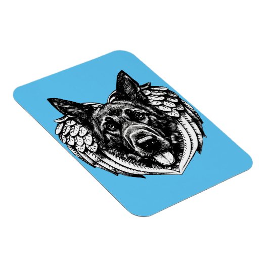 Deutscher Schäferhund Angel Hundeleiter Kunstbeisp Magnet (Rechte Seite)