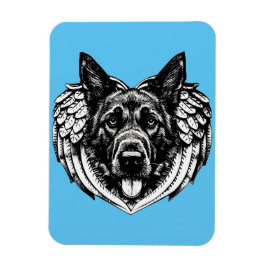 Deutscher Schäferhund Angel Hundeleiter Kunstbeisp Magnet