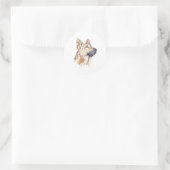Deutscher Schäferhund Aquarell, Aufkleber (Tasche)