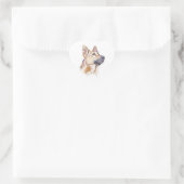 Deutscher Schäferhund Aquarell, Aufkleber (Tasche)