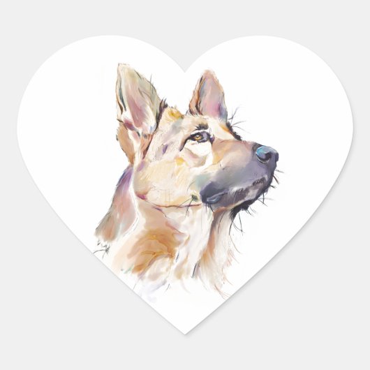 Deutscher Schäferhund Aquarell, Aufkleber (Vorderseite)