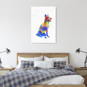 Deutscher Schäferhund, Aquarell Leinwanddruck (Insitu (Schlafzimmer))